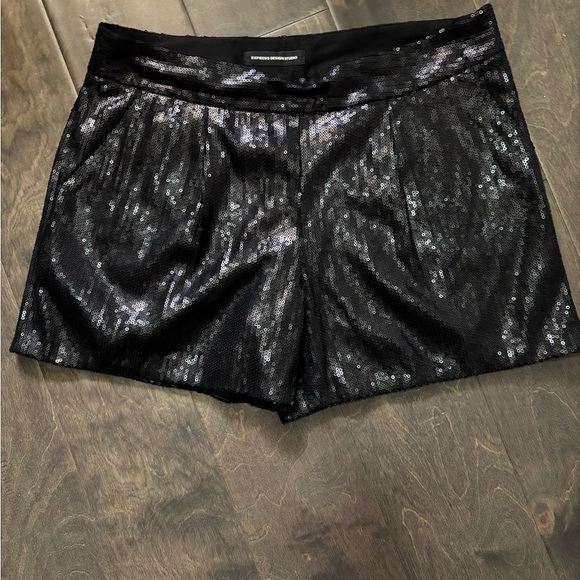 Express Black Sequin Women's Shorts - Picture 1 of 6